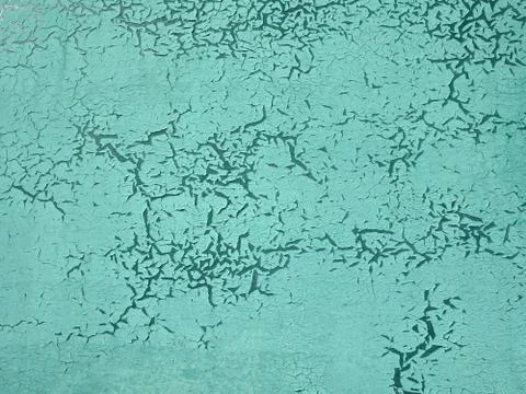 Abstract texture turquoise background with cracks and craquelure Stock Photos