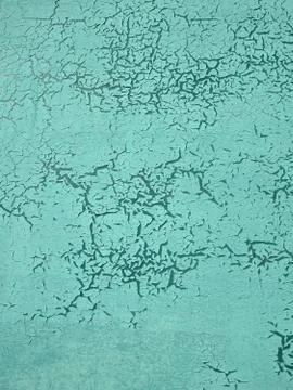 Abstract texture turquoise background with cracks and craquelure Foto stock