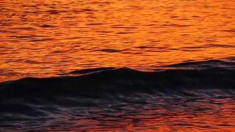 Abstract texture of wave in the sea with sunlight before sunset. Stock Footage 83473787