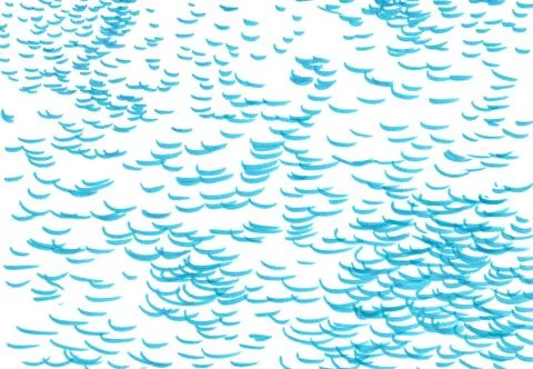 Abstract texture of wavy lines sea turquoise blue on a white background Stock Illustration