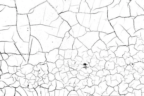 The abstract textured appearance of a black and white, weathered, cracked sur Stock Illustration