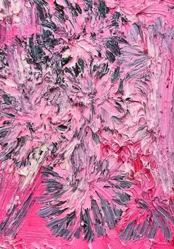 Abstract textured background lines and streaks made with oil paint raspberry Stock Illustration