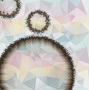 Abstract textured background-polygonal with circular stains Stock Illustration