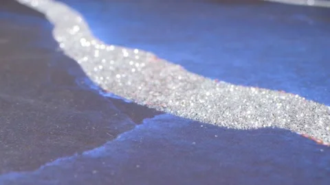 Abstract textured blue and silver glitter background. extreme close-up detailed Stock Footage 194485803