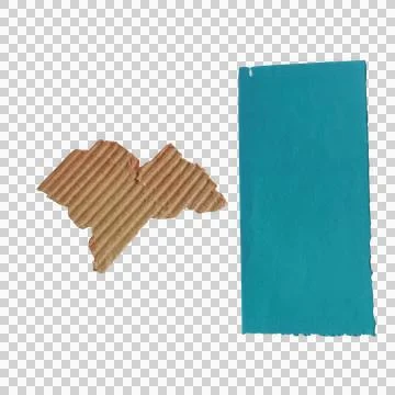 Abstract textured brown shape and blue rectangular block isolated on a tran.. Фото