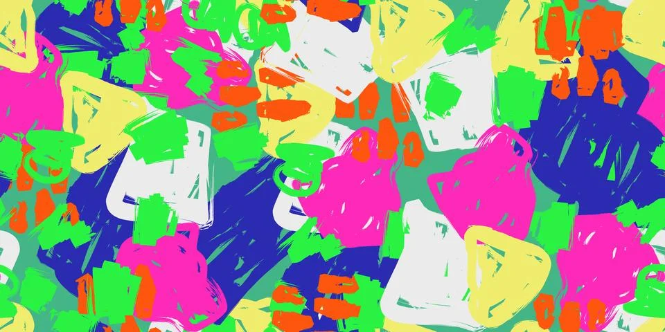 Abstract textured fantasy seamless pattern, hand drawn. Vibrant abstract back Stock Illustration