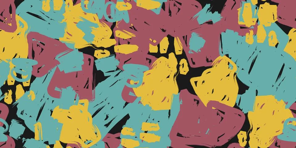 Abstract textured fantasy seamless pattern, hand drawn. Vibrant abstract back 스톡 일러스트