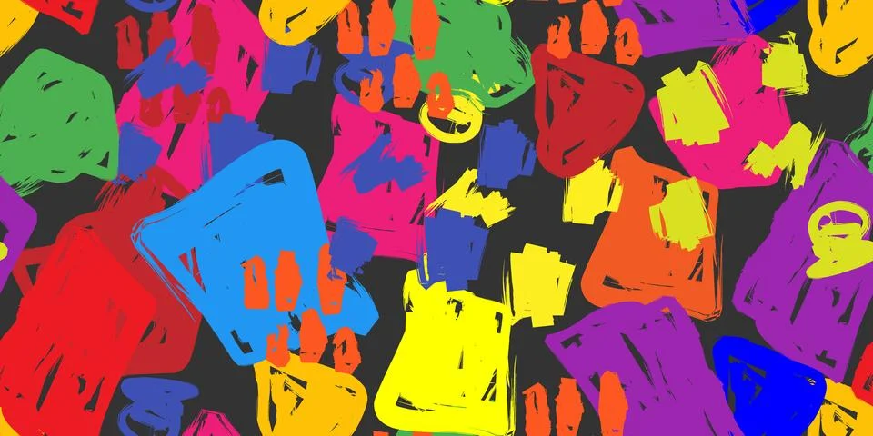 Abstract textured fantasy seamless pattern, hand drawn. Vibrant abstract back 스톡 일러스트