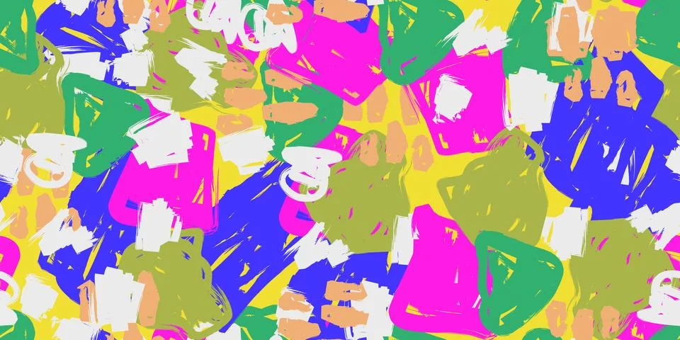 Abstract textured fantasy seamless pattern, hand drawn. Vibrant abstract back Stock Illustration