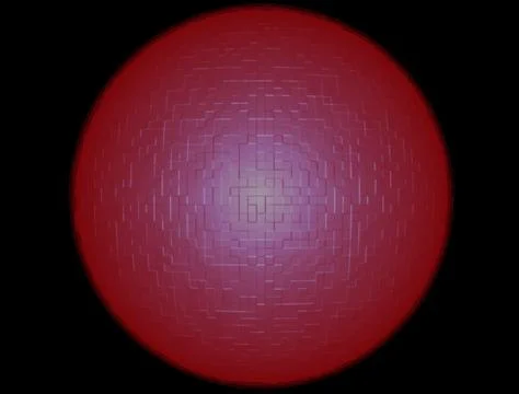 Abstract textured glowing red sphere on black background Stock Illustration