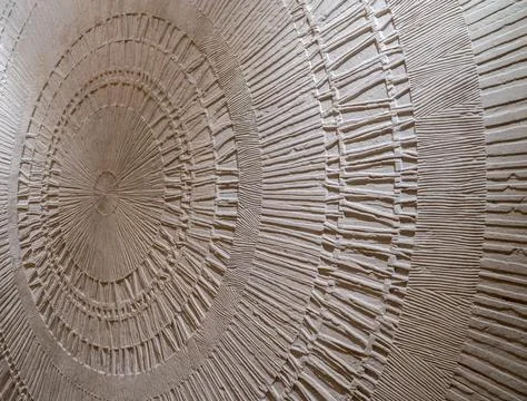 Abstract textured radial wall pattern in modern interior Stockfoto's