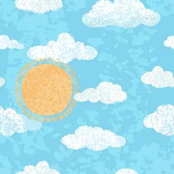 Abstract textured seamless background with blue sky Illustrazione stock