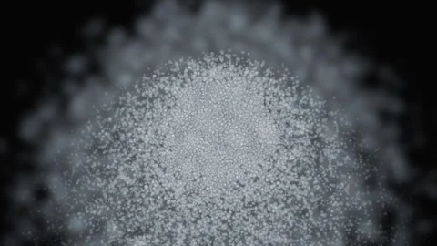 Abstract Textured Sphere Form Dissolving Slowly in Dark Ambient Space Stock Footage 343419533