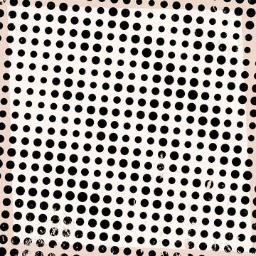 Abstract Textured Square Dotted Halftone Retro Paper Print Texture Frame Vector Stock Illustration