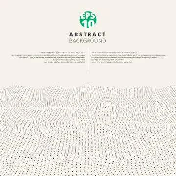 Abstract textured wave rough black dot pattern perspective on white backgroun 스톡 일러스트