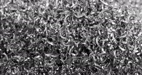 Abstract textures and patterns - Scrap metal shavings swirls. Steel scrap Stock Footage 205532276