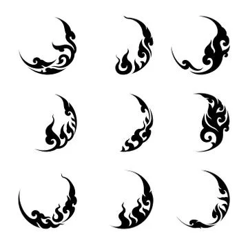 Abstract Thai art in circle shape. Logo element design. Stock Illustration