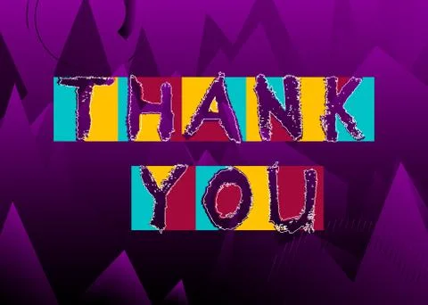 Abstract Thank You text. Vector illustrated grungy style word on geometric ba Stockillustratie