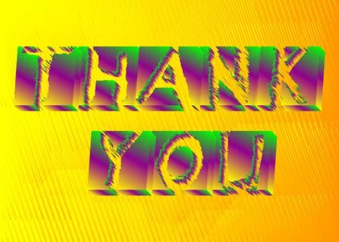 Abstract Thank You text. Vector illustrated grungy style word on geometric ba Illustrazione stock