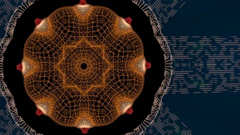 Abstract theme of concentric pattern in contraction and extension, on a black Stock Footage 124656137