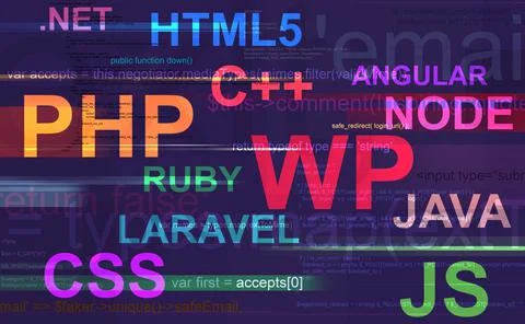 Abstract theme with programming languages イラスト素材