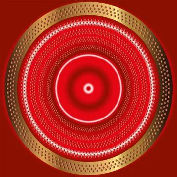 Abstract themed vector red background with shiny dotted circles Stock Illustration