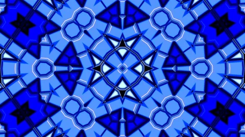 Abstract Thick Geometric Blue Navy Moroccan Tile Backgroud Stock Footage 144094642