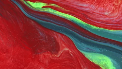 Abstract thick oil paint fluid motion with swirling gold particles rich textures Stock-Footage 331596526