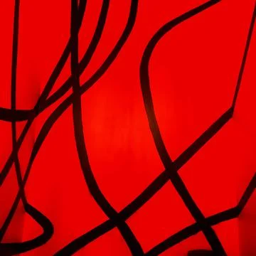 Abstract thin black lines on a orange background Stock Photos