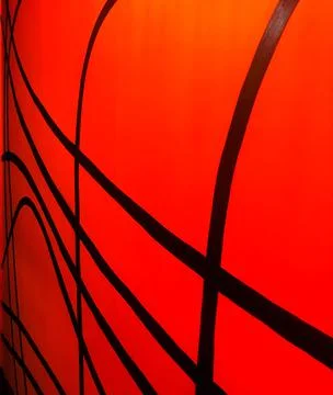 Abstract thin black lines on a orange background Stock Photos