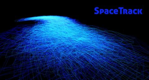 Abstract thin blue lihes perspective surface. Futuristic graphics Stock Illustration