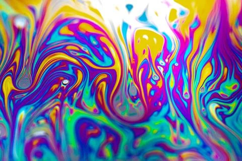 Abstract thin film interference spectrum on soap film macro Stock Illustration