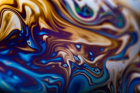 Abstract thin film interference spectrum on soap film macro Stock Illustration