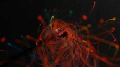 Abstract thin rainbow paint splatters Stock Photos