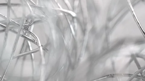 Abstract thin silver wire on gray background. Stock Footage 272435315
