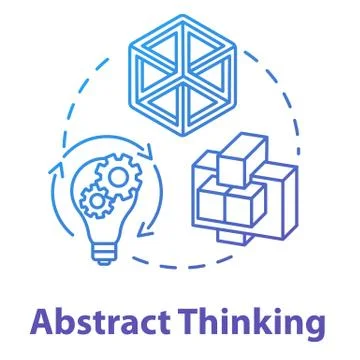Abstract thinking concept icon. Creativity. Hypothetical model creation. Design 스톡 일러스트