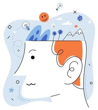 Abstract thinking. Individuality and unique perspectives contribute to richness Stock Illustration