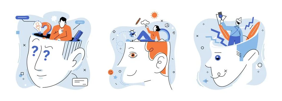 Abstract thinking. The interplay between emotion and abstract thinking can lead Stockillustratie