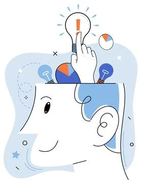 Abstract thinking. The pursuit knowledge fuels our intellectual growth and Stock Illustration