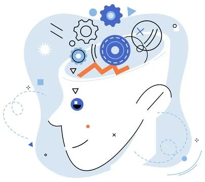 Abstract thinking. Vector illustration. Abstract thinking allows us to transc 스톡 일러스트