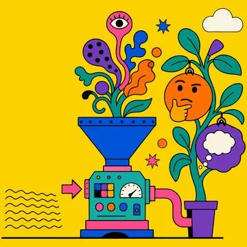 Abstract Thought Machine Stock Illustration
