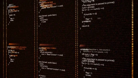 Abstract three columns with coding programs on black background, seamless loop Stock Footage 150259152