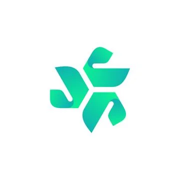 Abstract three cycle logo twisted green vector design Illustrazione stock