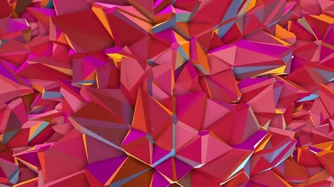 Abstract three-dimensional animated red background. red deformed surface with bl Stock Footage 125072439
