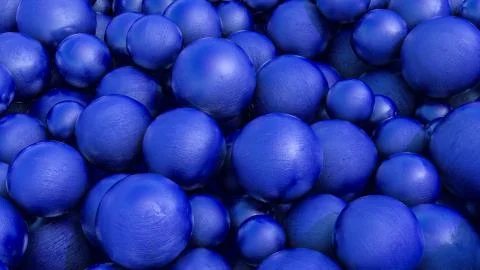 Abstract three-dimensional background of blue spheres with texture. 3d render Stock Illustration
