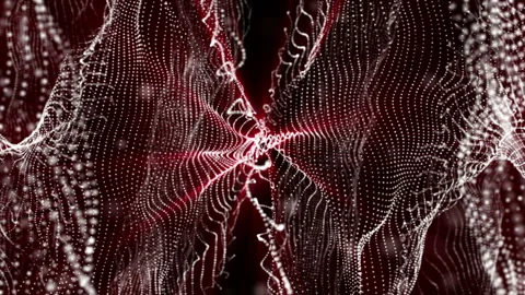 Abstract three-dimensional background. flying luminous particles. 3d rendering Stock Footage 100162174