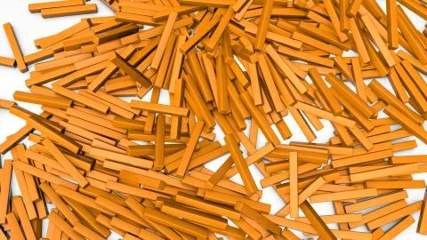 Abstract three-dimensional background of orange rectangles. 3d render Stock Illustration