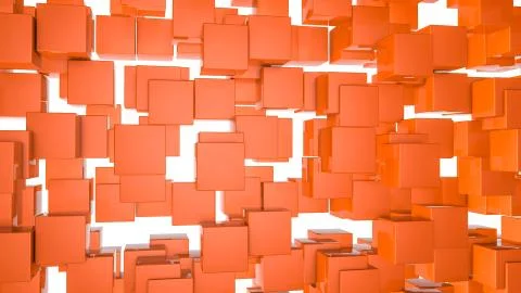 Abstract three-dimensional background of orange rectangles. 3d render Stock Illustration