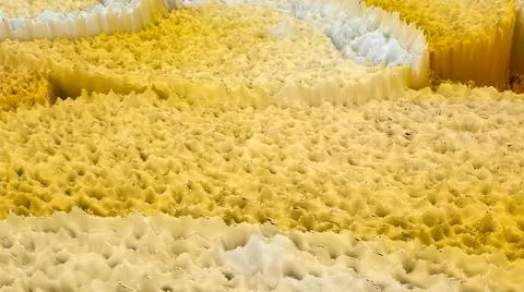 Abstract three-dimensional background texture in yellow color. 3d render illu Illustrazione stock