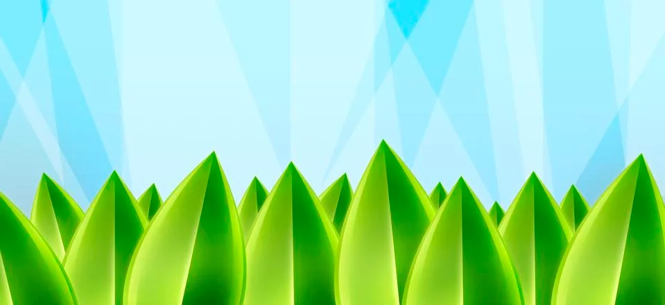 Abstract three-dimensional bay leaf shapes Stock Illustration